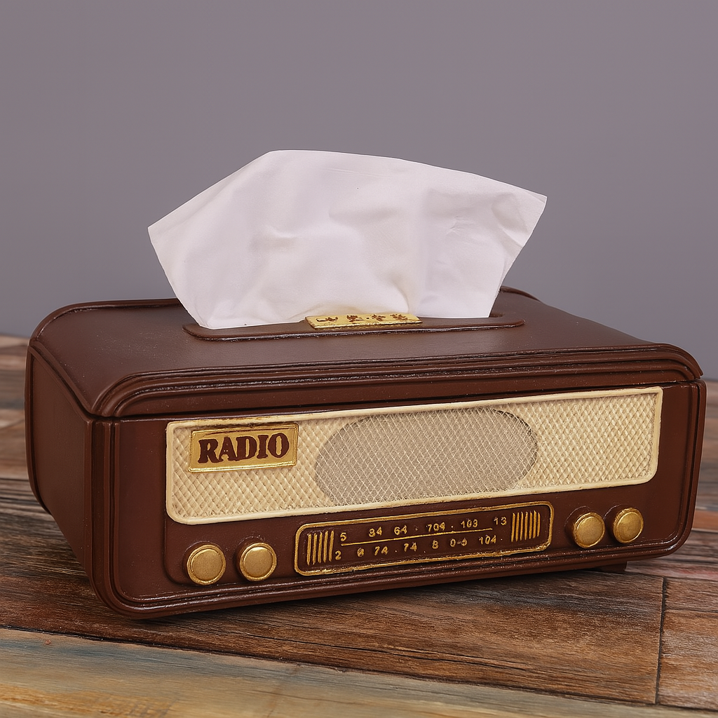 Retro Radio Tissue Box – Napkin & Towel Holder for Home or Office
