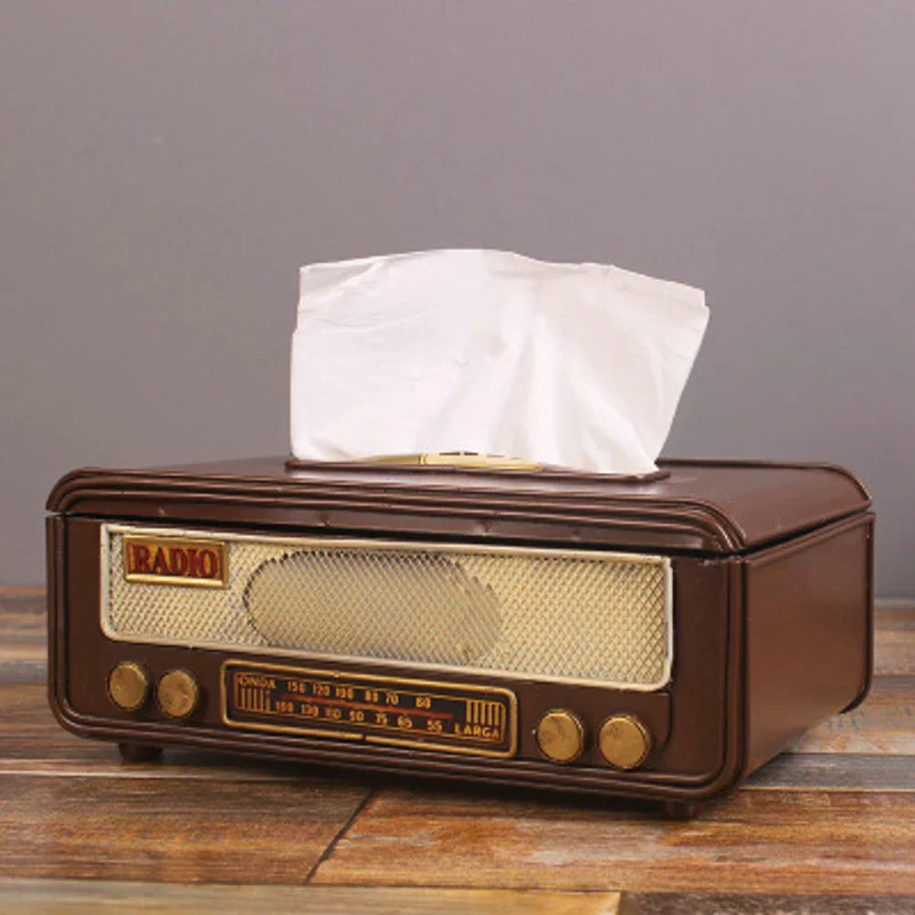 Retro Radio Tissue Box – Napkin & Towel Holder for Home or Office