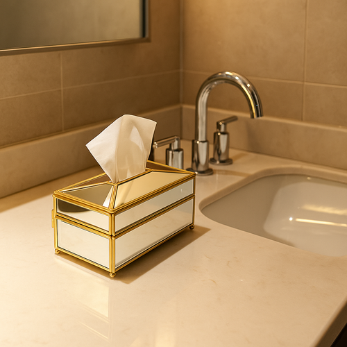 Luxury Glass Tissue Box – European Style Waterproof Holder & Vanity Tray