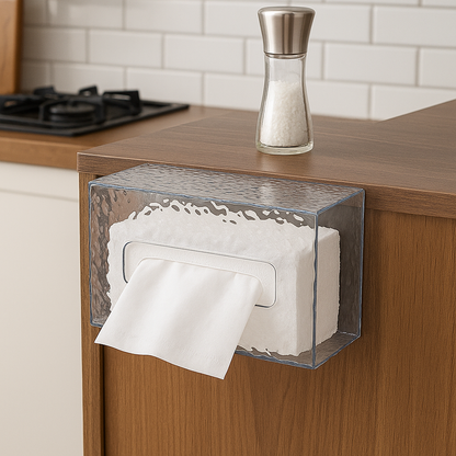 Glacier Style Wall-Mounted Acrylic Tissue Box – Bathroom & Towel Storage