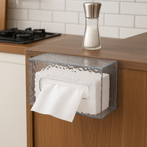 Glacier Style Wall-Mounted Acrylic Tissue Box – Bathroom & Towel Storage