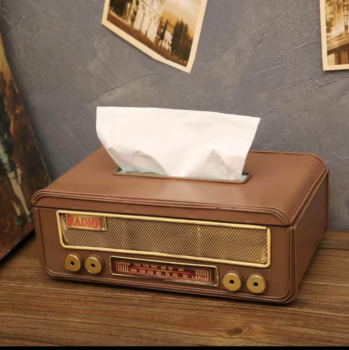 Retro Radio Tissue Box – Napkin & Towel Holder for Home or Office