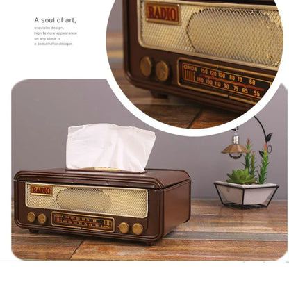 Retro Radio Tissue Box – Napkin & Towel Holder for Home or Office