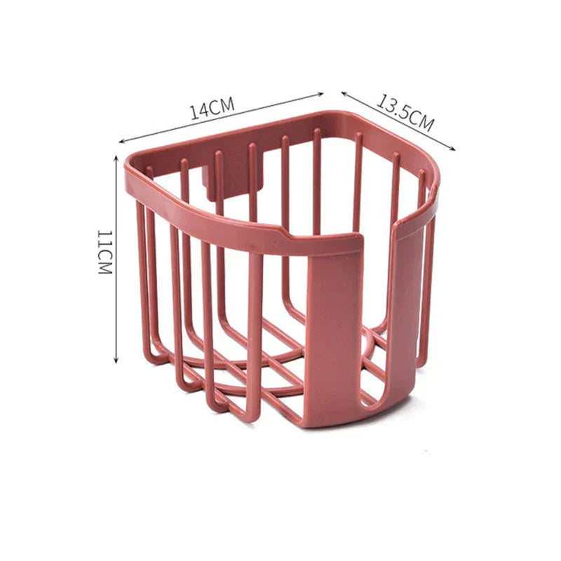 Punch-Free Wall-Mounted Toilet Paper Holder with Storage Shelf