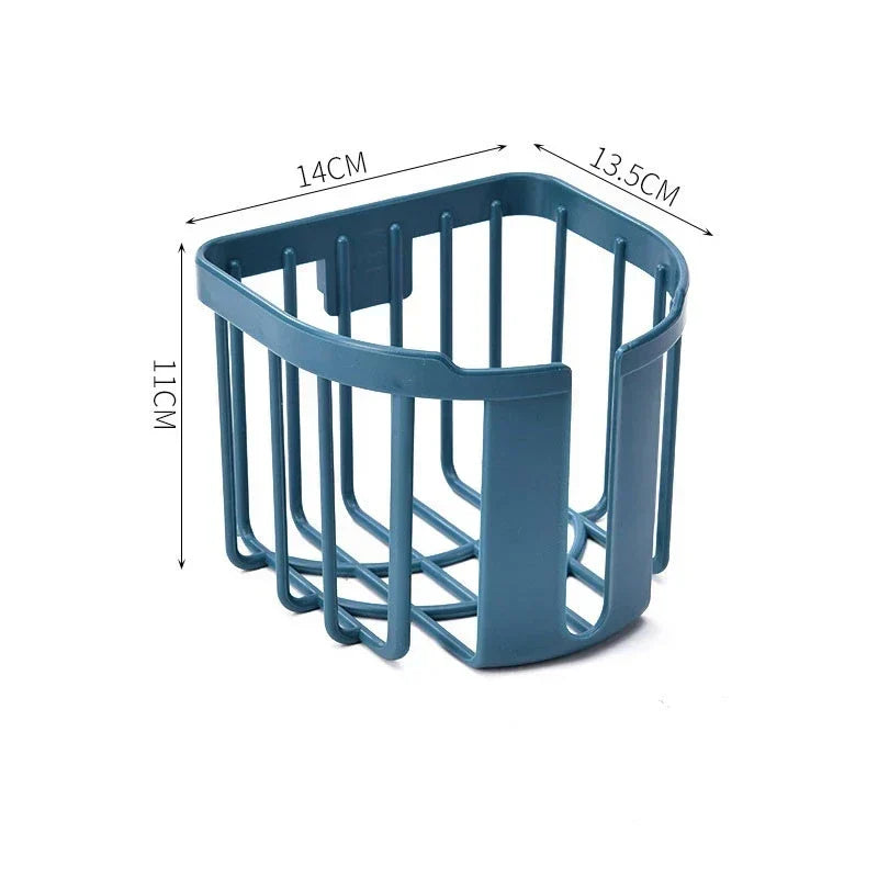 Punch-Free Wall-Mounted Toilet Paper Holder with Storage Shelf