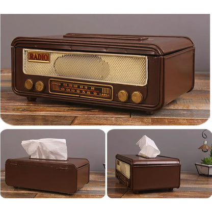 Retro Radio Tissue Box – Napkin & Towel Holder for Home or Office