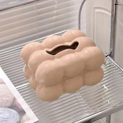 Ceramic Tissue Box with Drawer – Cotton Candy Style Napkin Holder