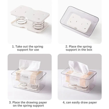 Automatic Pop-Up Tissue Box – Spring-Loaded Holder for Car or Kitchen