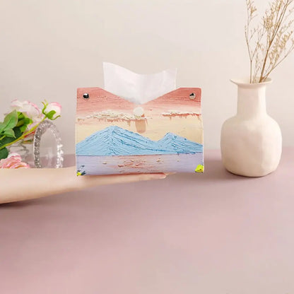 Aesthetic Pink Leather Tissue Box – Large Capacity & Decorative Design