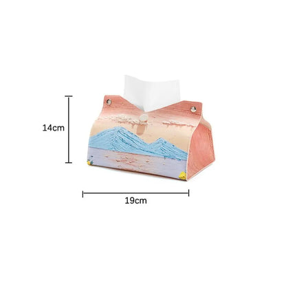 Aesthetic Pink Leather Tissue Box – Large Capacity & Decorative Design