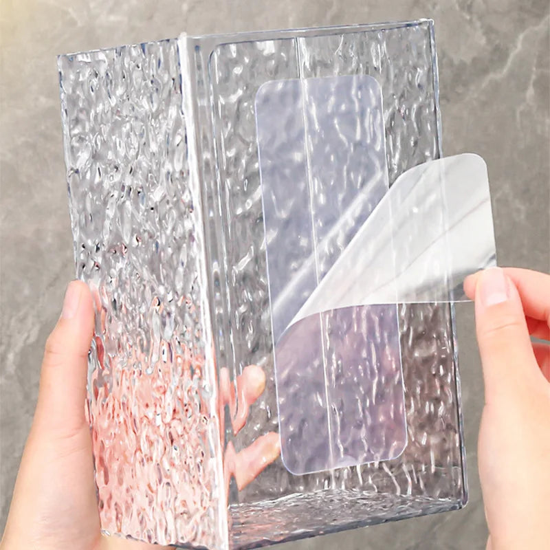 Glacier Style Wall-Mounted Acrylic Tissue Box – Bathroom & Towel Storage
