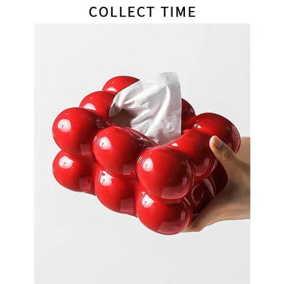 Ceramic Tissue Box with Drawer – Cotton Candy Style Napkin Holder