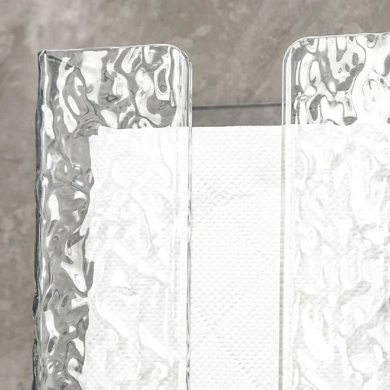 Glacier Style Wall-Mounted Acrylic Tissue Box – Bathroom & Towel Storage
