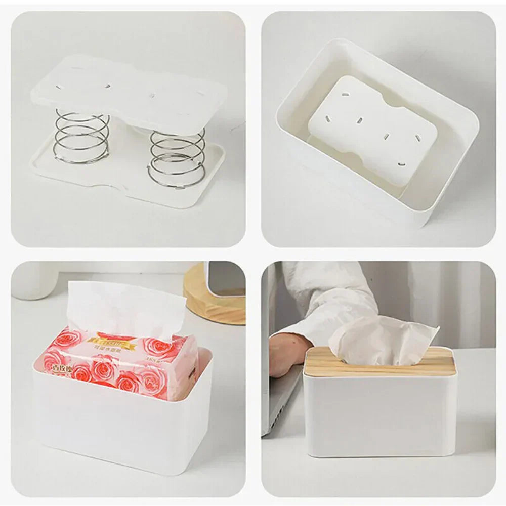 Automatic Pop-Up Tissue Box – Spring-Loaded Holder for Car or Kitchen