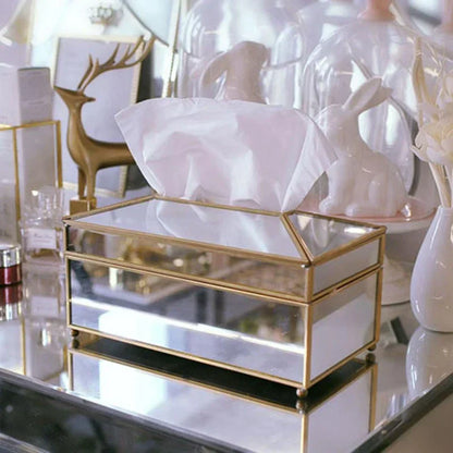 Luxury Glass Tissue Box – European Style Waterproof Holder & Vanity Tray