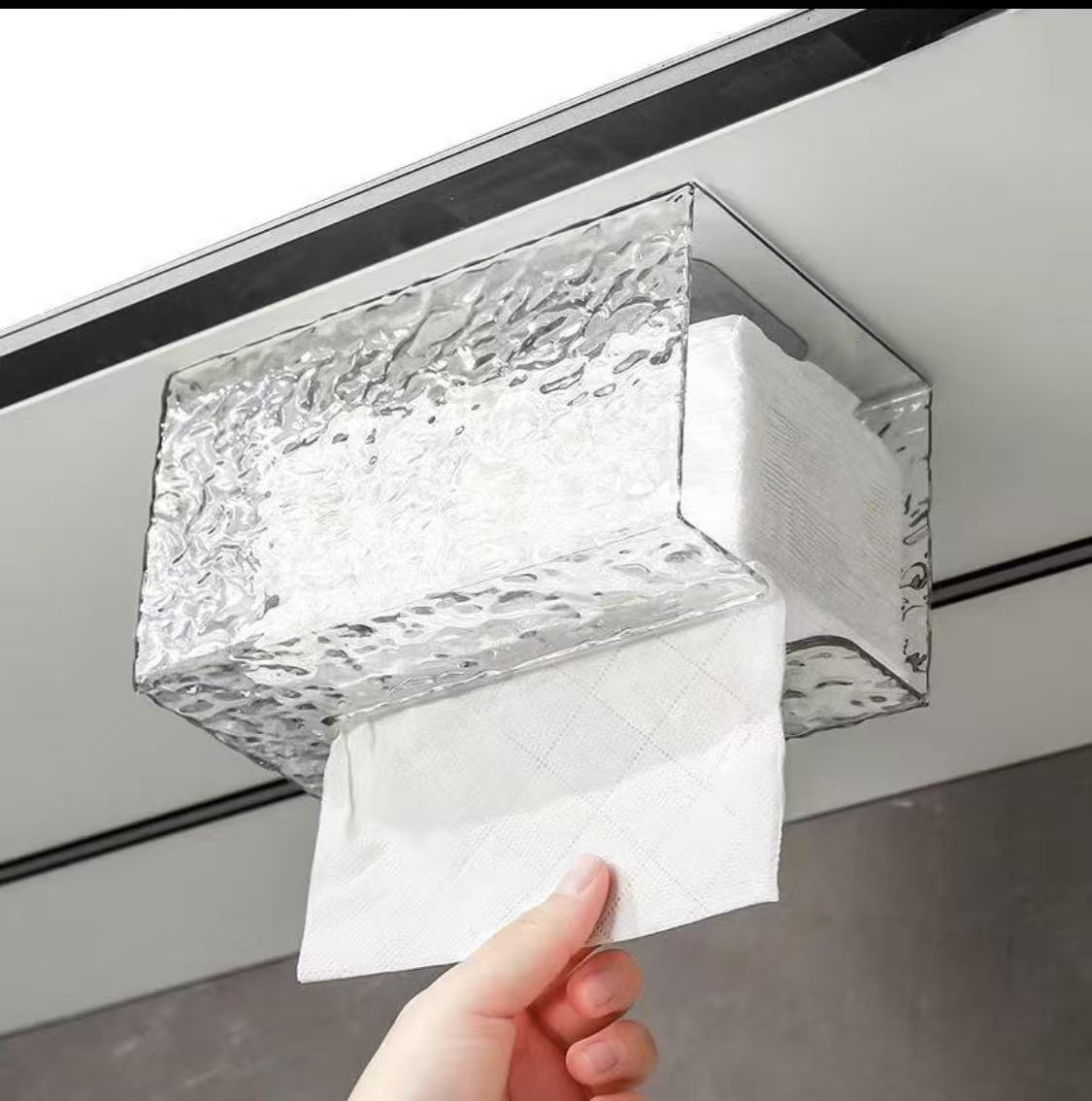 Glacier Style Wall-Mounted Acrylic Tissue Box – Bathroom & Towel Storage